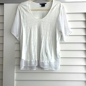 NWT Armani Exchange white t-shirt liner with sheer sleeves size L